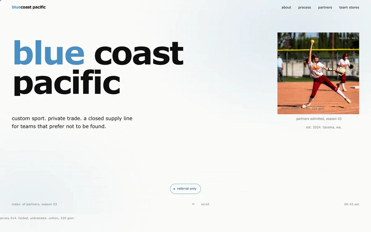 Bluecoast Pacific website designed and built by Landon Scales