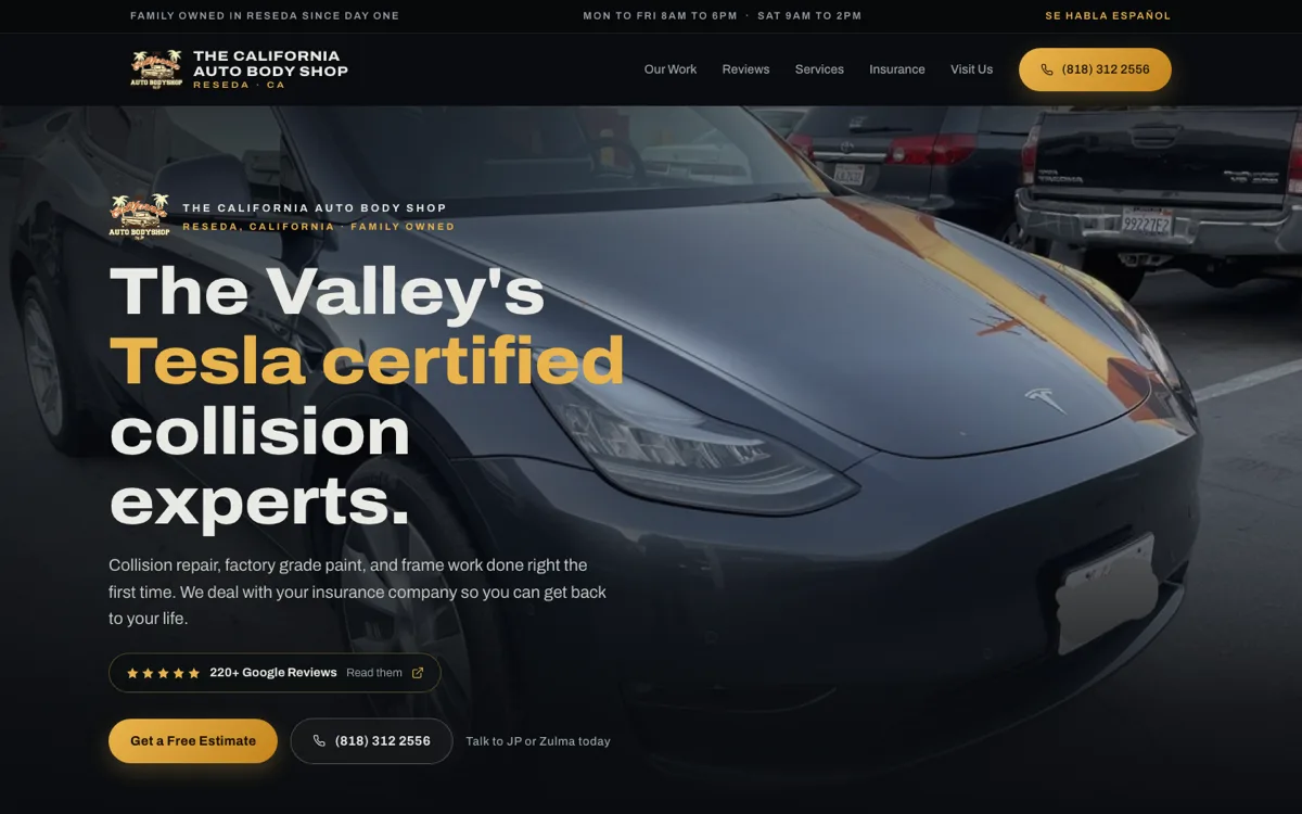 California Auto Body website by Landon Scales