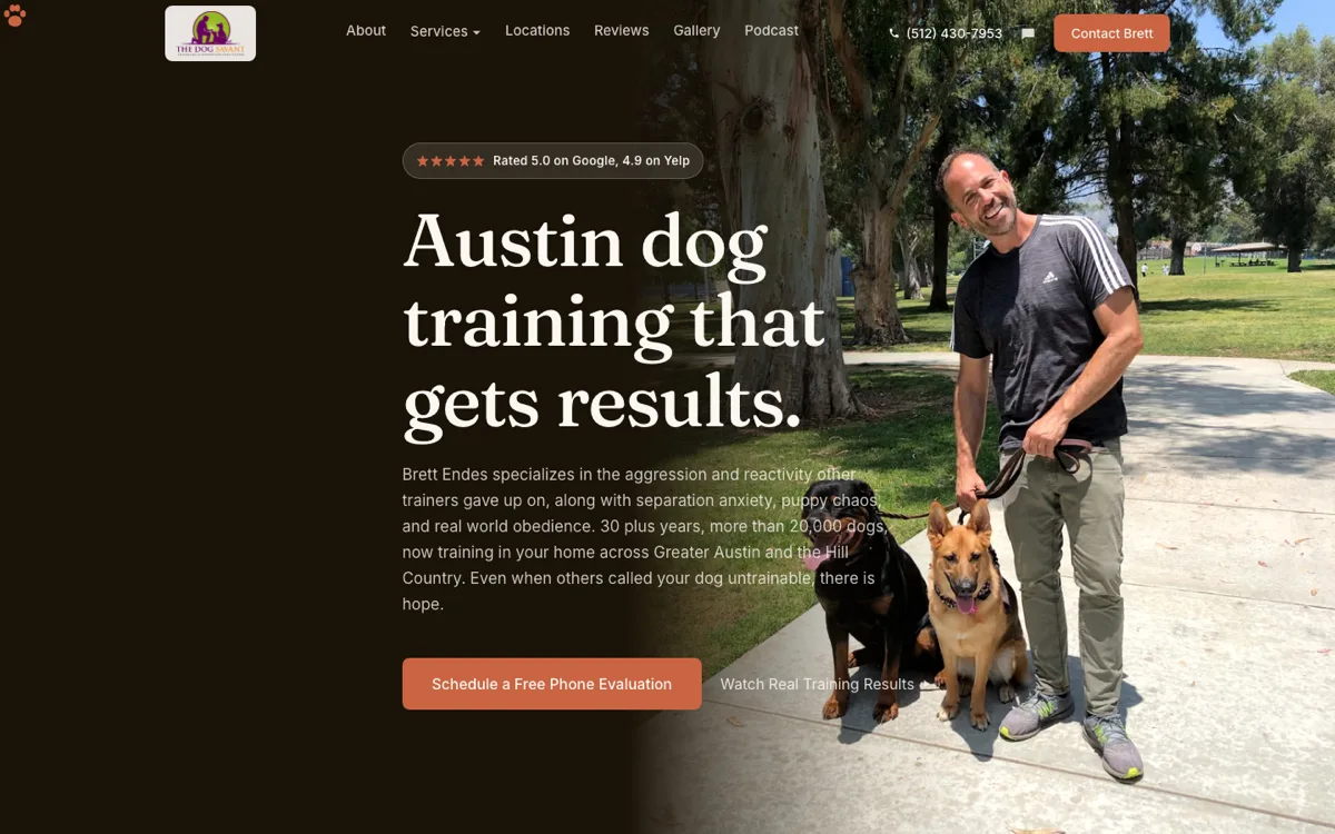 Good Dog Austin website by Landon Scales